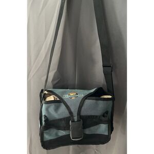 Flambeau Outdoors Tackle Bag Teal Black Woven Shoulder Strap Fishing Utility Bag